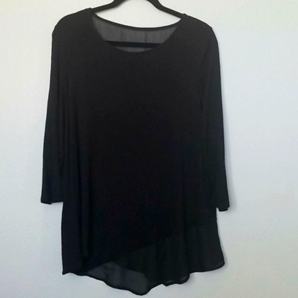 Ava James Basic Witchy Black Mixed Media Top Large - Picture 1 of 6